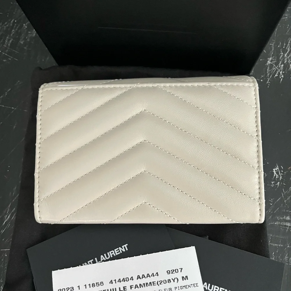 Saint Laurent Quilted Leather Card Holder Wallet - Picture 2 of 16